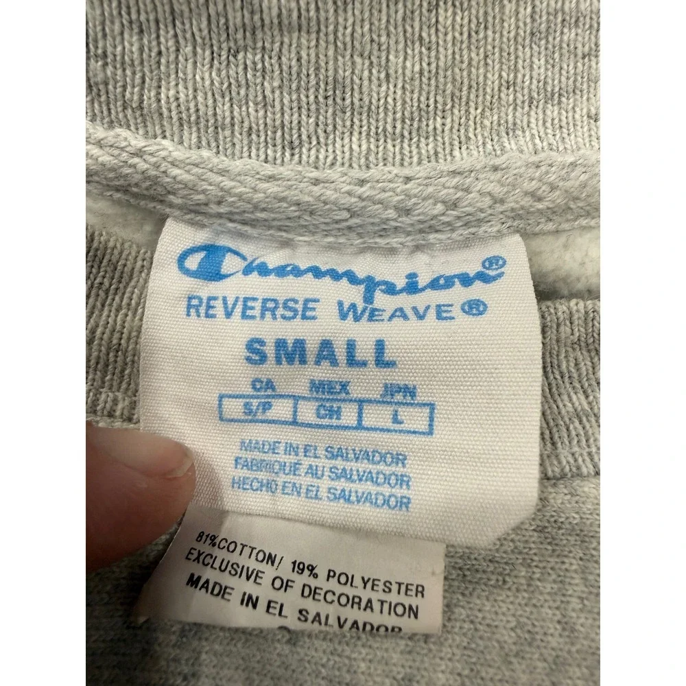 Champion Reverse Weave RCBC Sweatshirt Heather Gray Burgundy Small Rowan College